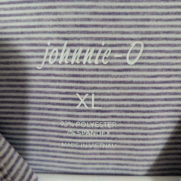 JOHNNIE-O Striped Polo Shirt Mens XL Lavender Purple White Golf Embroidered Logo - Picture 7 of 10